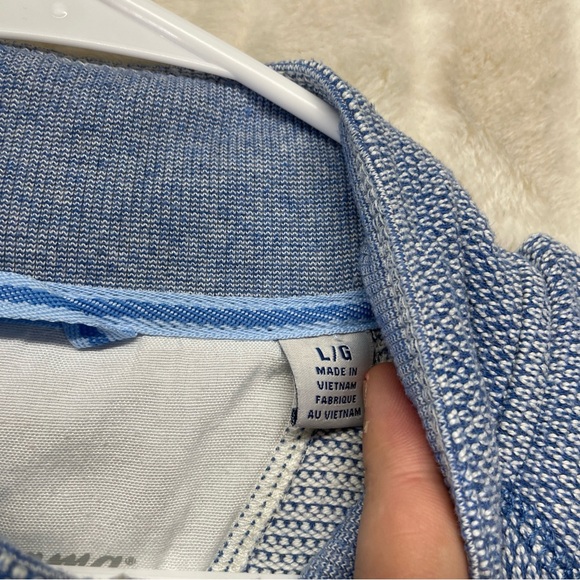 Tommy Bahama Cedar Springs snap mock Men’s Blue Turkish Sea Sweatshirt Sz L - Picture 5 of 9